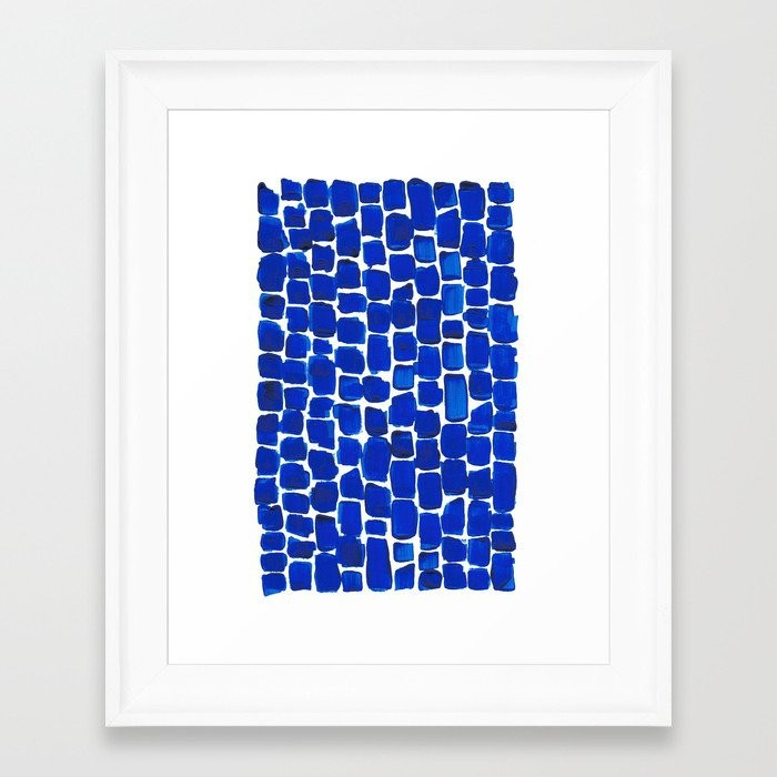 Brick Stroke Blue Framed Art Print | Society6