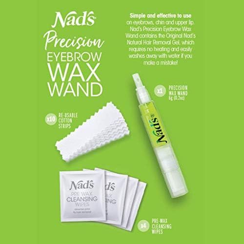 Nad's Eyebrow Shaper Wax Kit Eyebrow Facial Hair Removal Delicate Areas Cotton Strips, Cleansing Wip | Amazon (US)