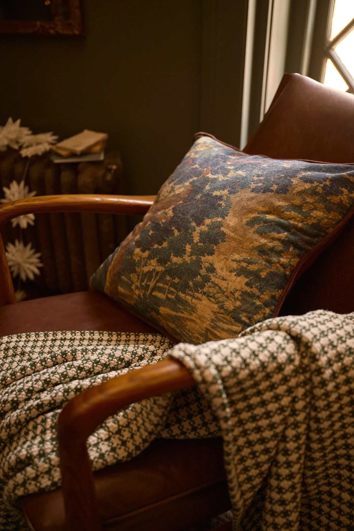 Evergrove Printed Velvet Pillow | Magnolia