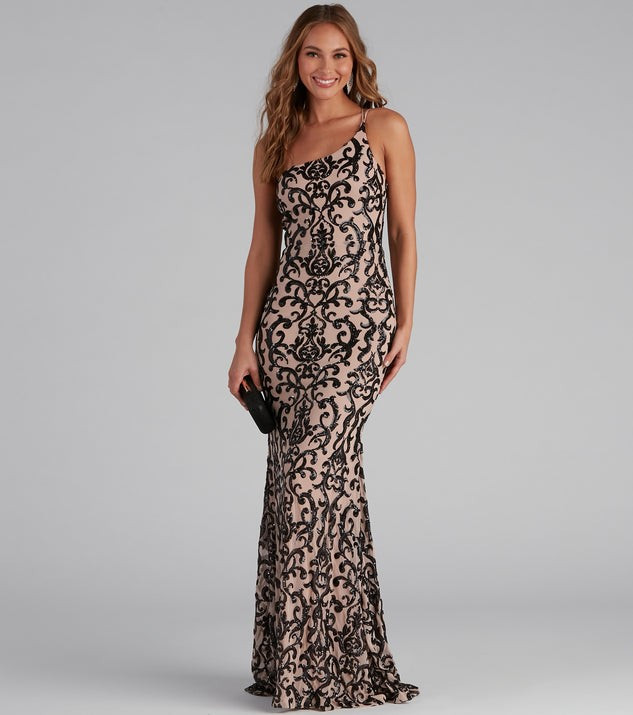 Jasmine One-Shoulder Sequin Mermaid Dress | Windsor Stores
