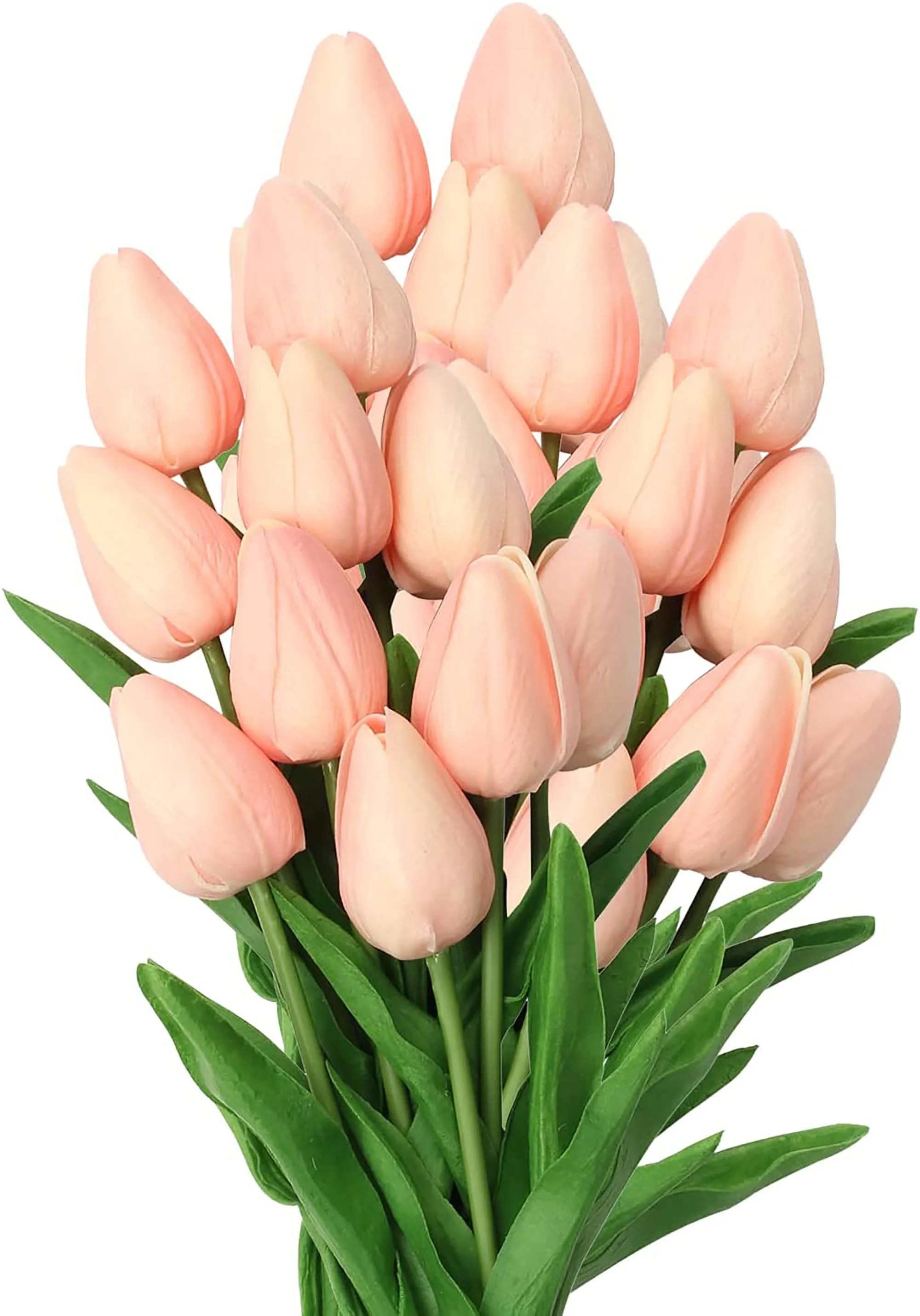 20 Pcs Pink Tulips Artificial Flowers Real Touch 13.5" Faux Tulips Flowers Bulk for Vase Centerpi... | Walmart (US)