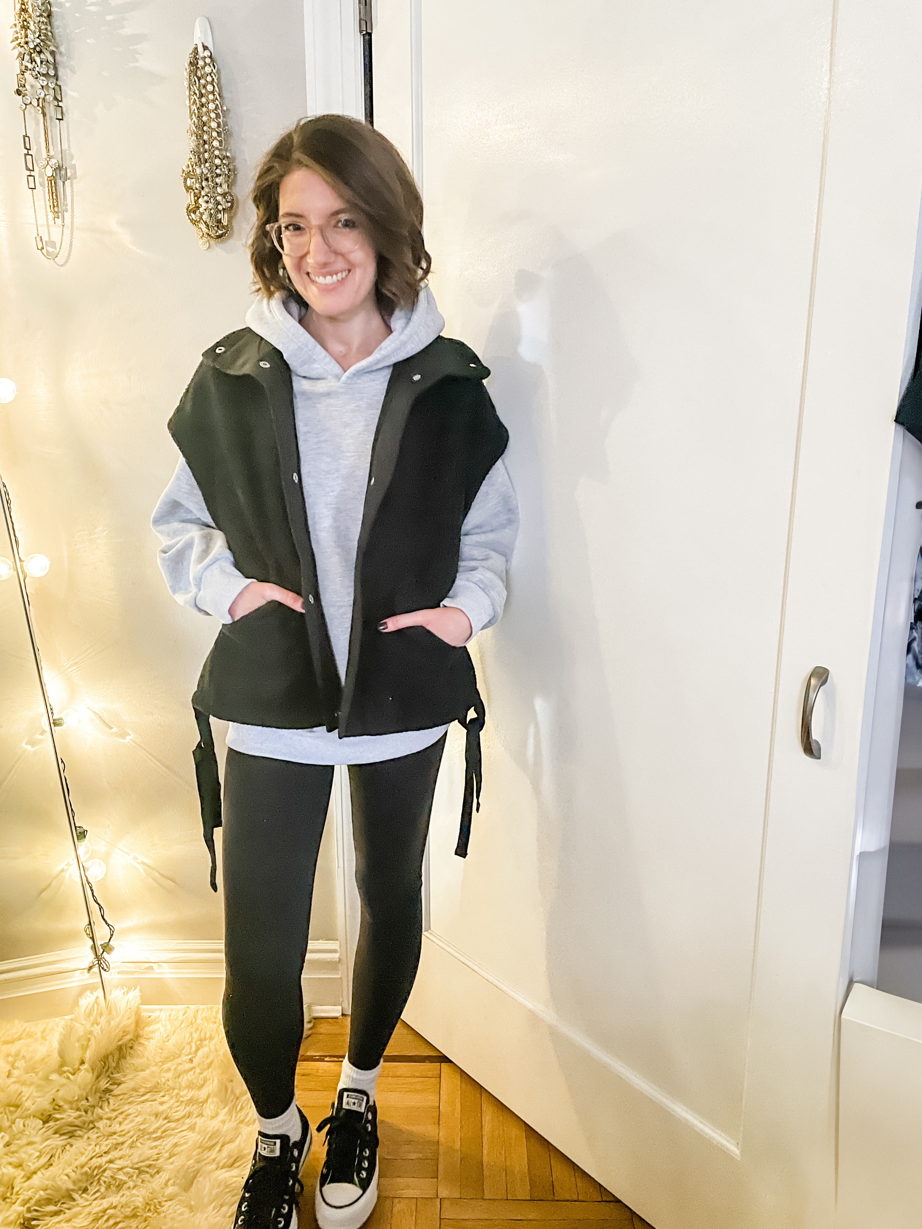 Sweatshirt: wearing a size small
Vest: TTS
Leggings: TTS
Converse platform sneakers: TTS

Cozy outfit | New Year’s Day outfit | leggings outfit | cozy vest | weekend outfit | loungewear 

#LTKFitness #LTKStyleTip #LTKFindsUnder50