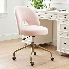 Performance Everyday Velvet Rose Andie Swivel Desk Chair | Pottery Barn Teen