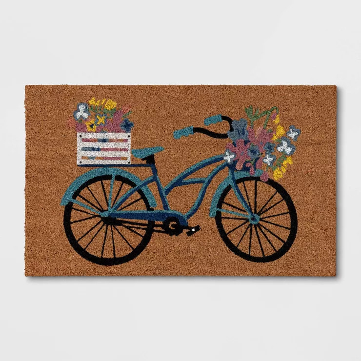 1'6"x2'6" Bicycle Coir Doormat Natural - Threshold™ | Target