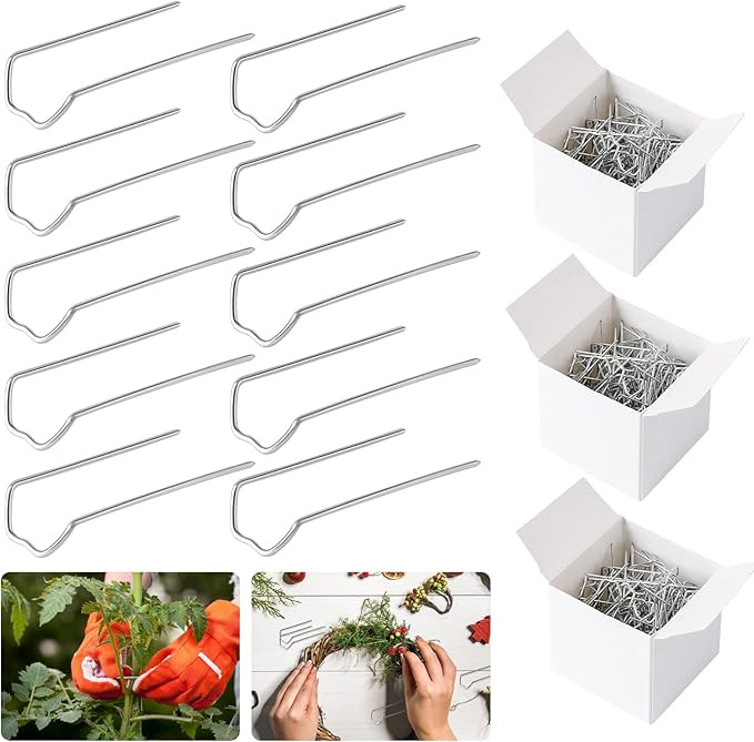 300 Pieces Floral U-Pins- 1.8 inch Greening Pins Floral Fern Pins with Box Metal Craft Picks U Fl... | Amazon (US)