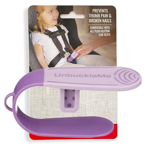 UnbuckleMe Car Seat Buckle Release Tool - Easy Opener Aid for Arthritis, Long Nails, Older Kids - Button pusher for infant, toddler, convertible 5 pt harness car seats - As Seen on Shark Tank (Purple) | Amazon (US)