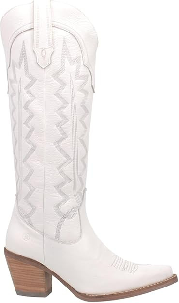 Dingo Womens High Cotton Embroidery Snip Toe Casual Boots Knee High Mid Heel 2-3" - Black | Amazon (US)