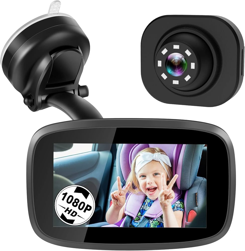 1080P Baby Car Mirror, Shybaby 4.3'' Baby Car Camera Monitor 170° Wide View, HD Night Vision Fun... | Amazon (US)