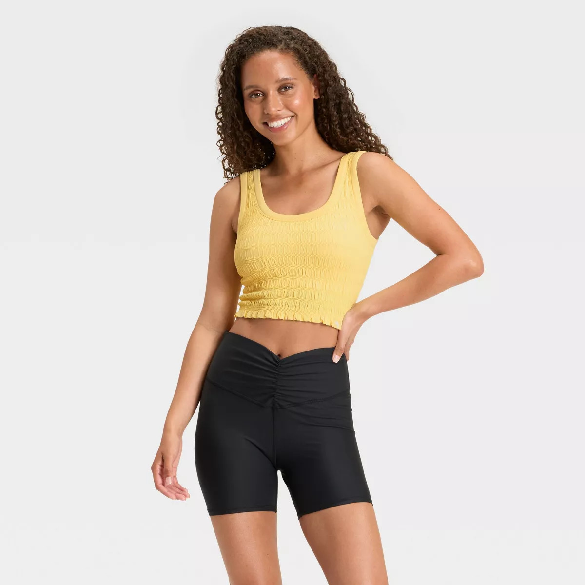 Women's Smocked Support Cropped Tank Top - JoyLab™ | Target