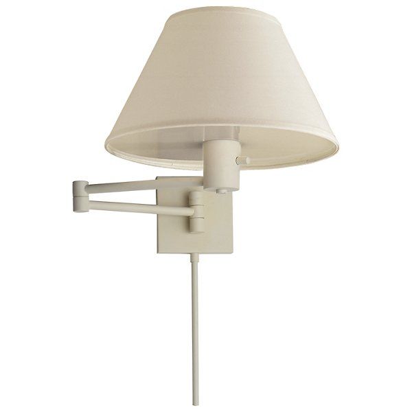 Classic Swing Arm Wall Sconce with Linen Shade | Lumens