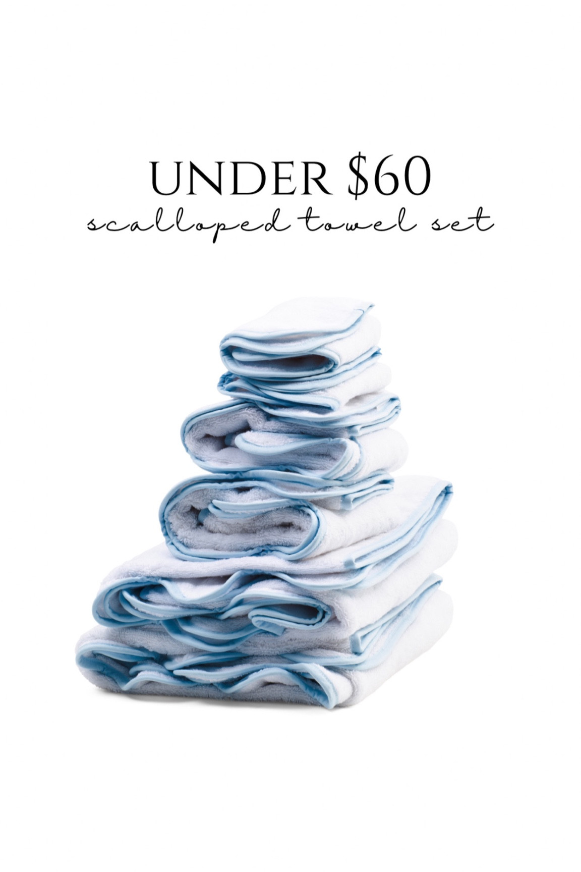 Great price for this scalloped towel set!! 💙 blue and white scalloped towels bathroom accessories coastal grandmillennial decor 

#LTKSaleAlert #LTKFindsUnder50 #LTKHome