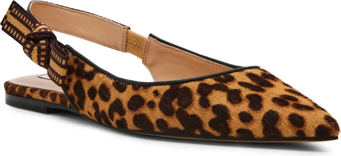 Olsen Slingback Genuine Calf Hair Pointed Toe Flat (Women) | Nordstrom
