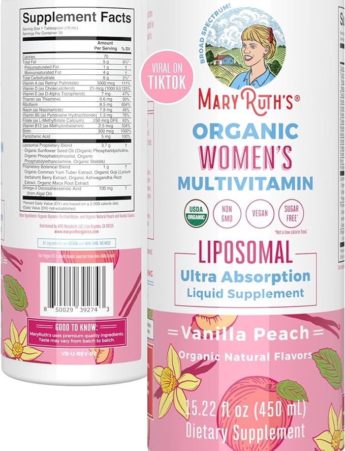 MaryRuth's | USDA Organic Liquid Multivitamins for Women | Liposomal Womens Multivitamin for Immu... | Amazon (US)