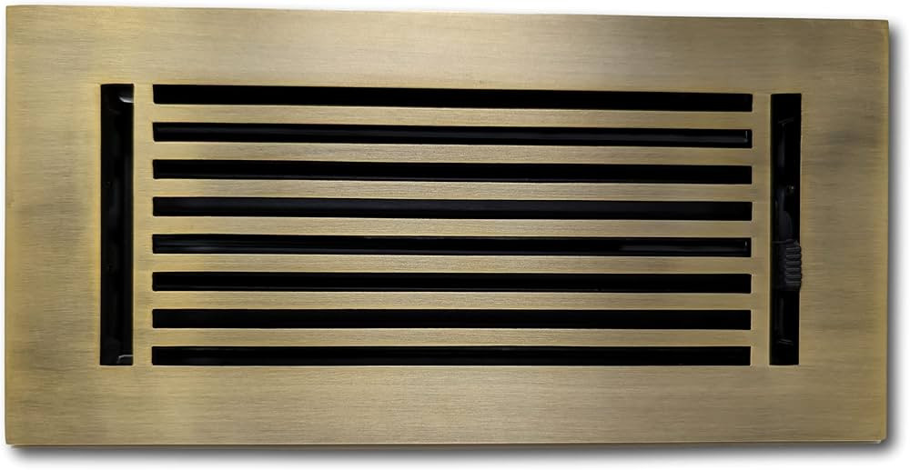 Madelyn Carter 4 x 10 Cast Aluminum Linear Vent Cover - Antique Brass (Overall: 5.25 x 11.5) | Amazon (US)