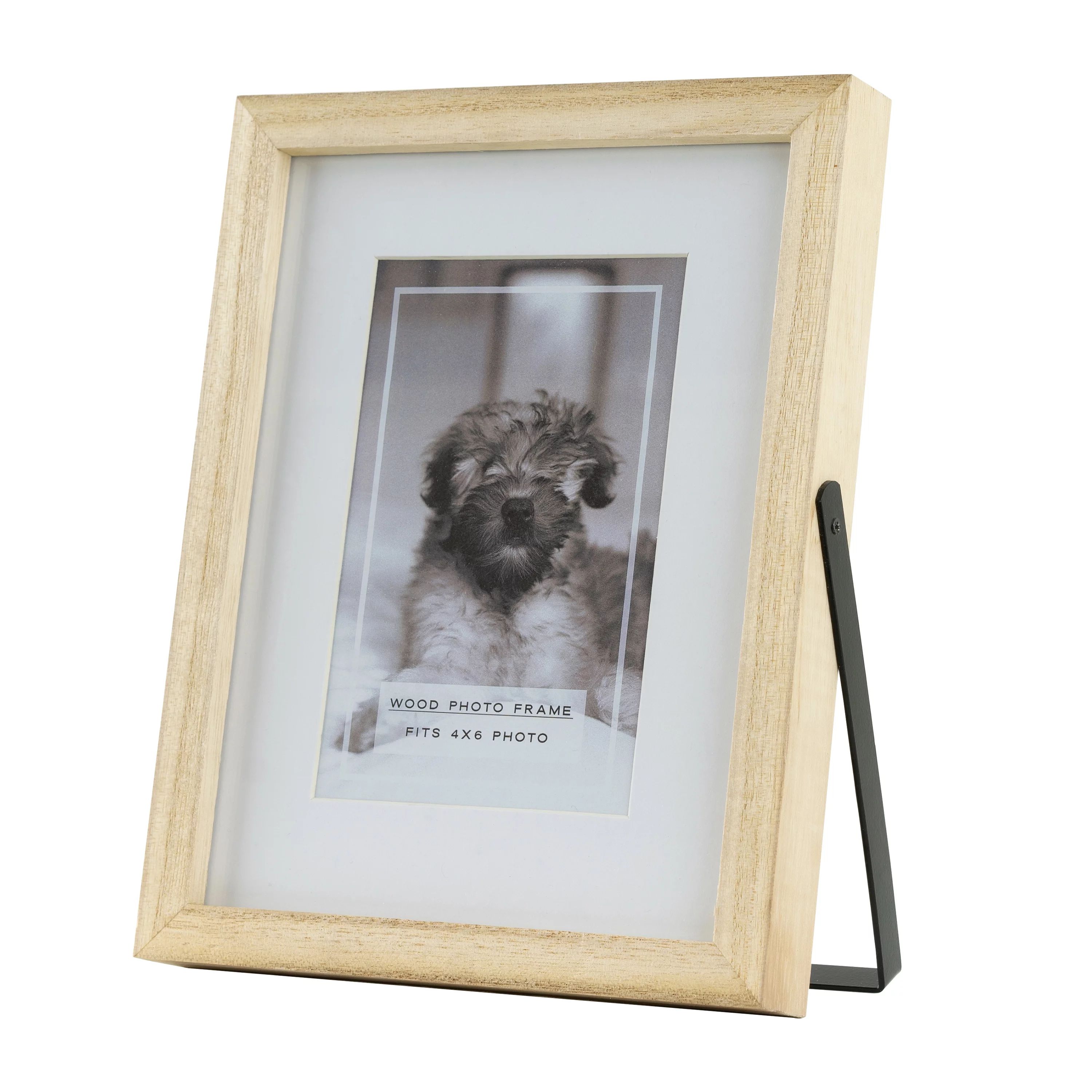 9" Natural Wood Vertical Picture Frame, Matted  Fits 4'x6' Picture, Without Mat Fits 6"x8" Photo | Walmart (US)