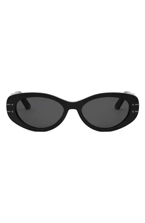 'DiorSignature B8U Butterfly Sunglasses in Shiny Black /Smoke at Nordstrom | Nordstrom
