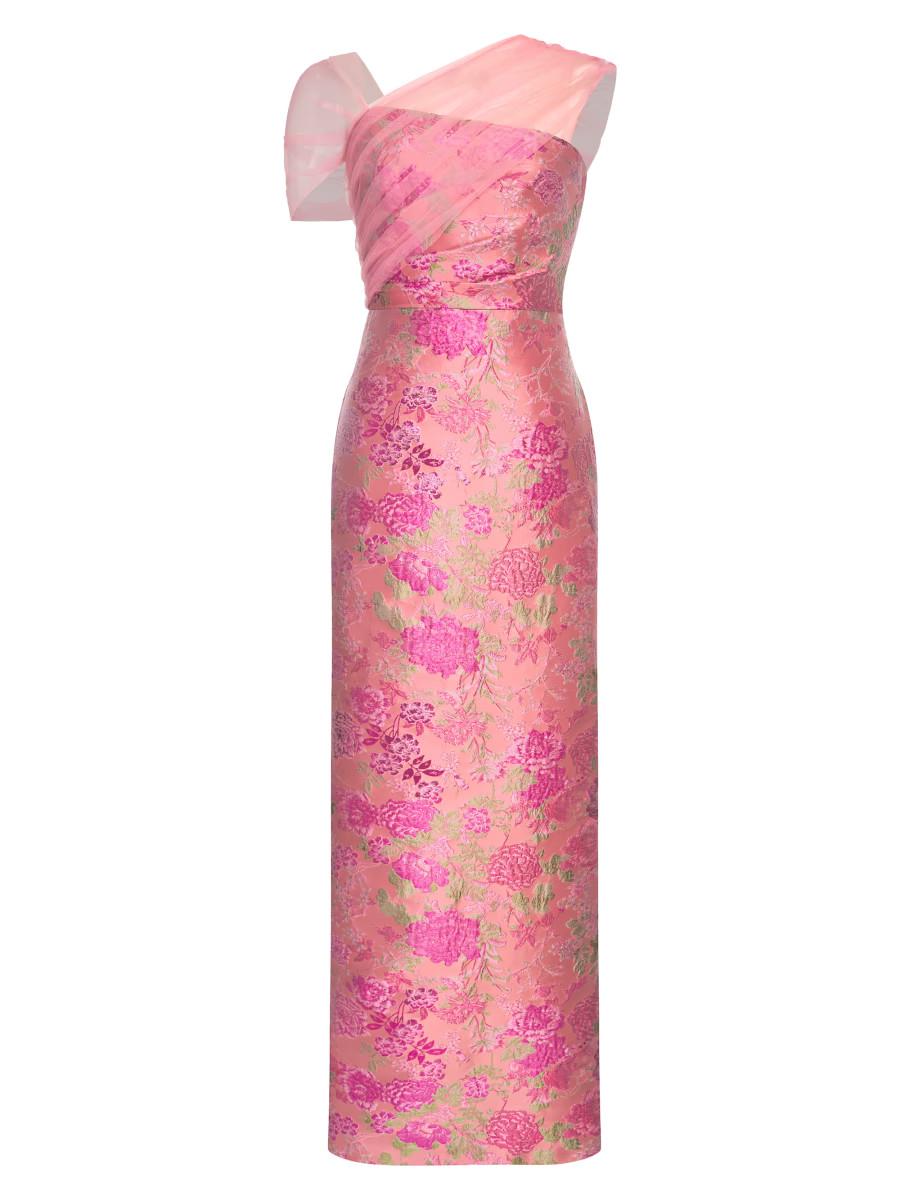 Beverly Draped Floral Column Gown | Saks Fifth Avenue