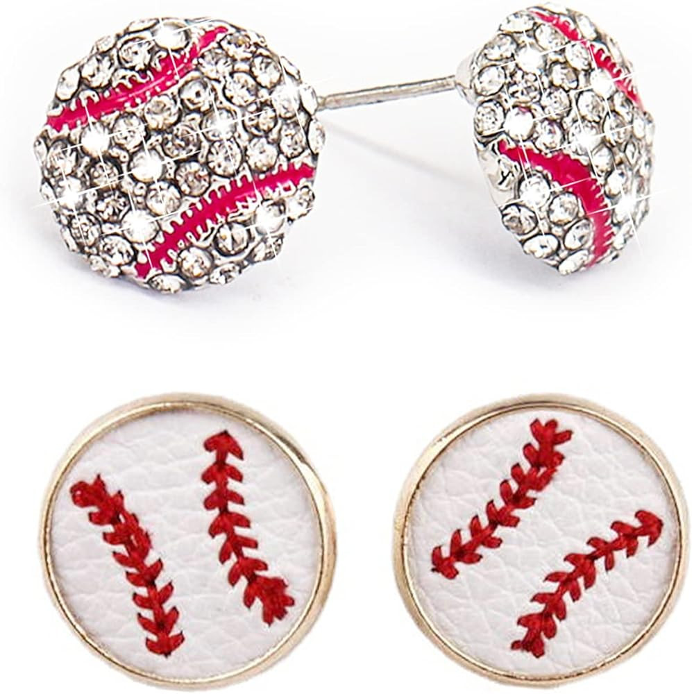 4 Pairs Baseball Dangle Earrings for Moms - Baseball Fan Gift | Amazon (US)