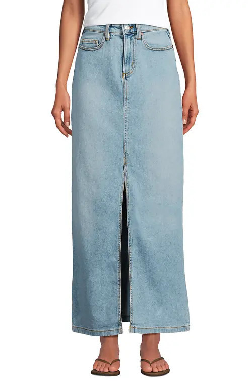Lands' End Soft Denim Maxi Skirt in Breeze Blue Wash at Nordstrom, Size 4 | Nordstrom