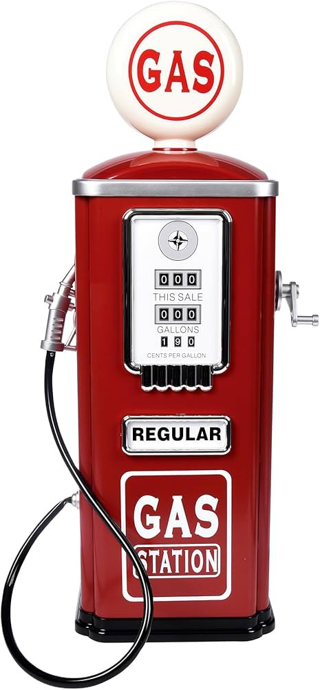 Constructive Playthings Kids Steel Vintage Gas Station Toy with Child-Size Gas Pump and Nozzle, S... | Amazon (US)