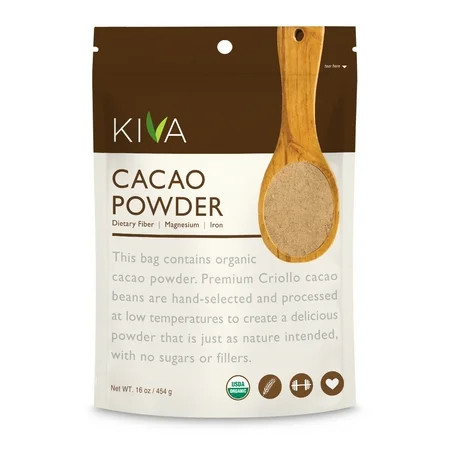 Kiva Raw Organic Cacao Powder (Unsweetened Cocoa - Dark Chocolate Powder) - Large 1 LB. Bag | Walmart (US)