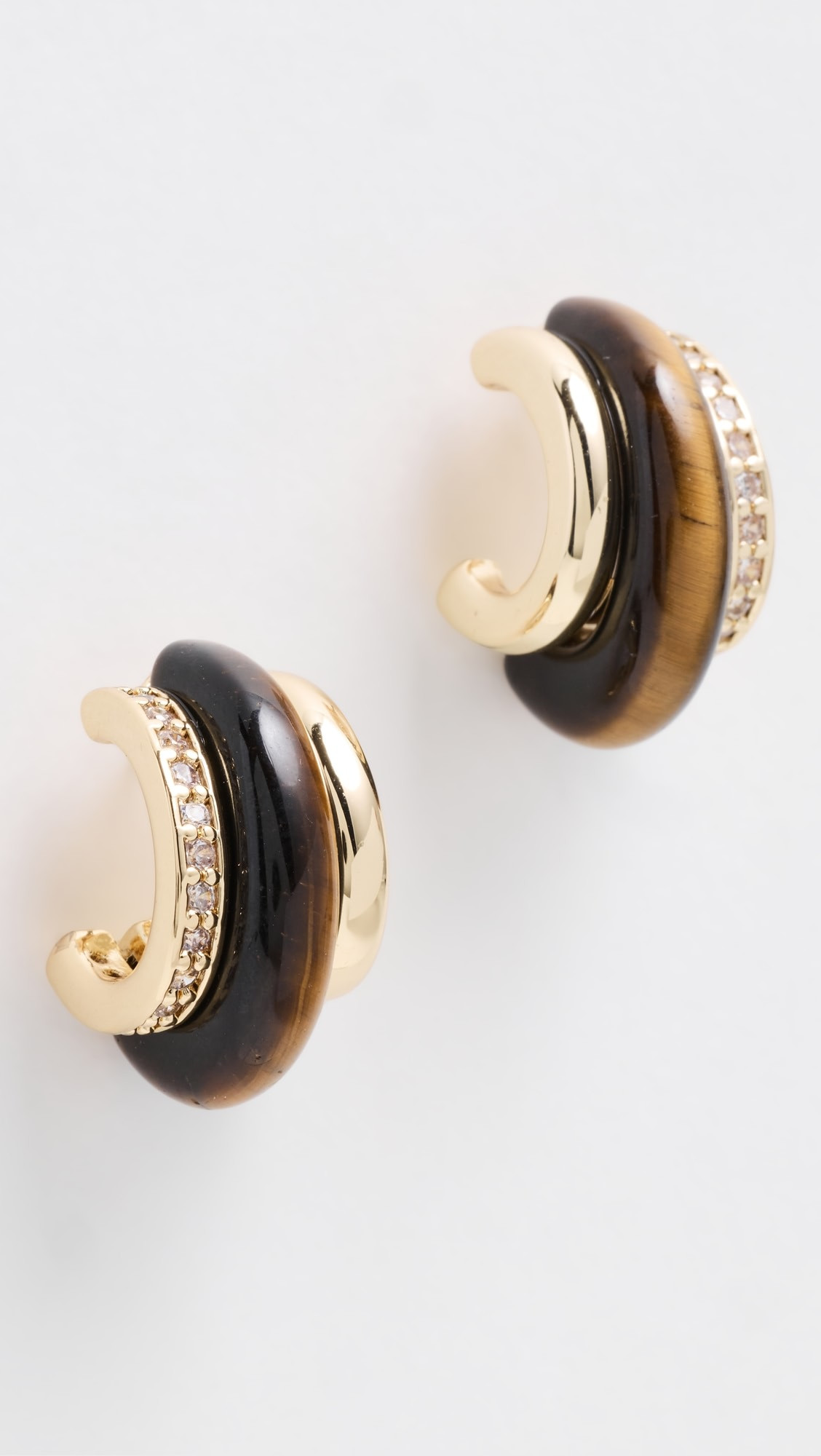 Semi Stone Combo Chubby Hoop Earrings | Shopbop