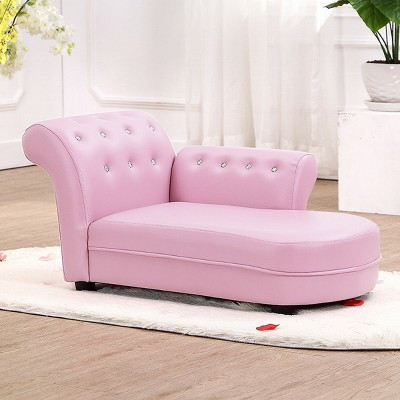 Costway Pink Kids Sofa Chaise Lounge Armrest Chair Relax Couch Bedroom Living Room | Target
