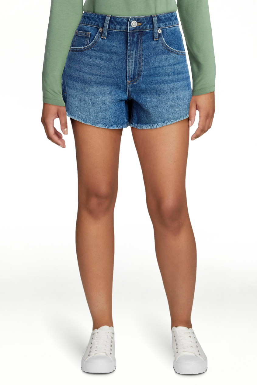 No Boundaries Mid-Rise Denim Shorts, 3" Inseam, Women's 00-20 | Walmart (US)