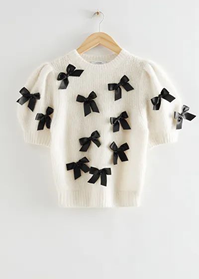 Bow Embellished Wool Top | & Other Stories US