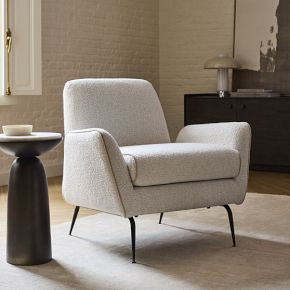 Kip Flare Arm Chair With Contrast Piping | West Elm (US)