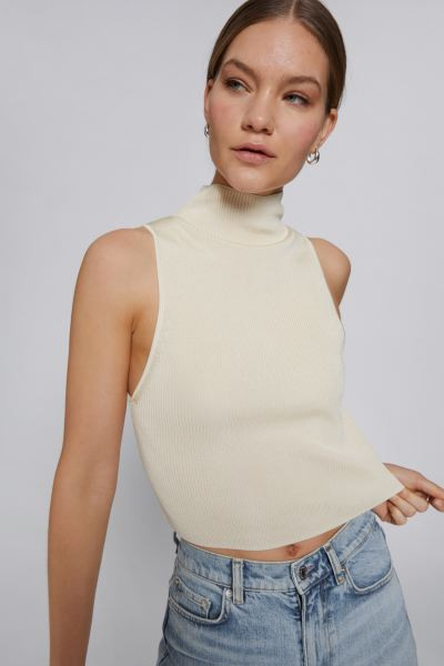 Sleeveless Knit Crop Top | H&M (UK, MY, IN, SG, PH, TW, HK)