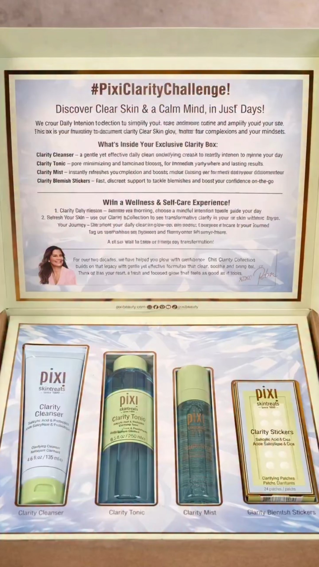 Hello, my beautiful people! 😍
Clear, calm, and comfortable skin starts here with the 𝐏𝐈𝐗𝐈 𝐂𝐥𝐚𝐫𝐢𝐭𝐲 Routine!
This routine is all about gently caring for breakout-prone skin while keeping it balanced and happy. It helps refresh the skin, reduce congestion, and calm things down without feeling strong or drying, perfect for those days when your skin needs a little extra love and support! 💚

𝗚𝗲𝘁 𝗬𝗼𝘂𝗿𝘀 - {www.pixibeauty.com}

⚘ 𝐏𝐈𝐗𝐈 𝐂𝐥𝐚𝐫𝐢𝐭𝐲 𝐂𝐥𝐞𝐚𝐧𝐬𝐞𝐫 ⚘
A refreshing gel cleanser that gently cleans and exfoliates at the same time. It helps clear breakouts, smooth rough texture, and keep the skin balanced without feeling harsh or drying. Great for dull or blemish-prone skin and gentle enough for daily use. Even on my super dry skin it feels nice!

⚘ 𝐏𝐈𝐗𝐈 𝐂𝐥𝐚𝐫𝐢𝐭𝐲 𝐓𝐨𝐧𝐢𝐜 ⚘
This exfoliating toner helps unclog pores and smooth the skin while still keeping it calm and hydrated. It’s alcohol-free, feels soothing on the skin, and works really well for breakout-prone or congested skin without stripping moisture.

⚘ 𝐏𝐈𝐗𝐈 𝐂𝐥𝐚𝐫𝐢𝐭𝐲 𝐌𝐢𝐬𝐭 ⚘
A lightweight facial mist that refreshes and hydrates the skin instantly. It helps calm irritation, balance the skin, and keep it feeling fresh, making it perfect to use anytime during the day.

⚘ 𝐏𝐈𝐗𝐈 𝐂𝐥𝐚𝐫𝐢𝐭𝐲 𝐁𝐥𝐞𝐦𝐢𝐬𝐡 𝐒𝐭𝐢𝐜𝐤𝐞𝐫𝐬 ⚘
These thin, barely visible pimple patches help calm and treat blemishes quickly. Easy to use during the day or overnight, they’re perfect for sudden breakouts and on-the-go spot care.

This 𝗖𝗹𝗮𝗿𝗶𝘁𝘆 Routine is easy to follow and feels very soothing on the skin, helping keep it clear, balanced, and comfortable all day. If you’re looking for gentle breakout care that doesn’t feel harsh, definitely take a look! 🩷

~ 𝙿𝚁 ~

🦋 𝙏𝙝𝙞𝙣𝙠 𝘽𝙚𝙖𝙪𝙩𝙞𝙛𝙪𝙡 𝙁𝙚𝙚𝙡 𝘽𝙚𝙖𝙪𝙩𝙞𝙛𝙪𝙡!! 🦋

.

 #PixiBeauty #PixiClarityChallenge #Pixi7DaysOfClarity