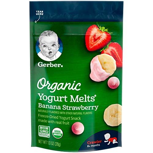 Gerber Baby Snacks Organic Yogurt Melts, Banana & Strawberry, 1 Ounce (Pack of 7) | Amazon (US)