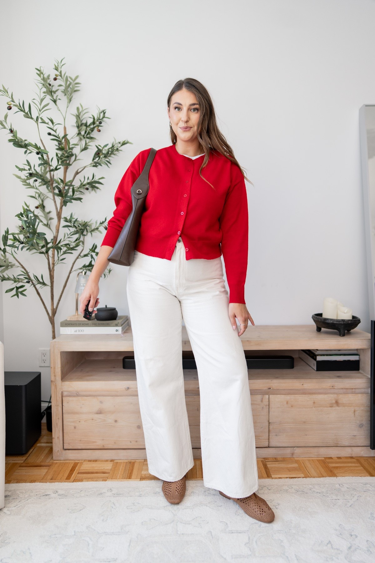 A pop of red is the easiest way to elevate your basics. This cardigan paired with cream wide-leg jeans and woven flats creates a timeless outfit you’ll wear from late summer into fall.

red cardigan outfit, cream jeans, white wide leg jeans, fall transition outfit, classic style, neutral wardrobe, everyday chic, capsule wardrobe, effortless fashion, woven flats, casual outfit, timeless style, amazon fashion, elevated basics, preppy style

#LTKWorkwear #LTKmomlife #LTKootd
