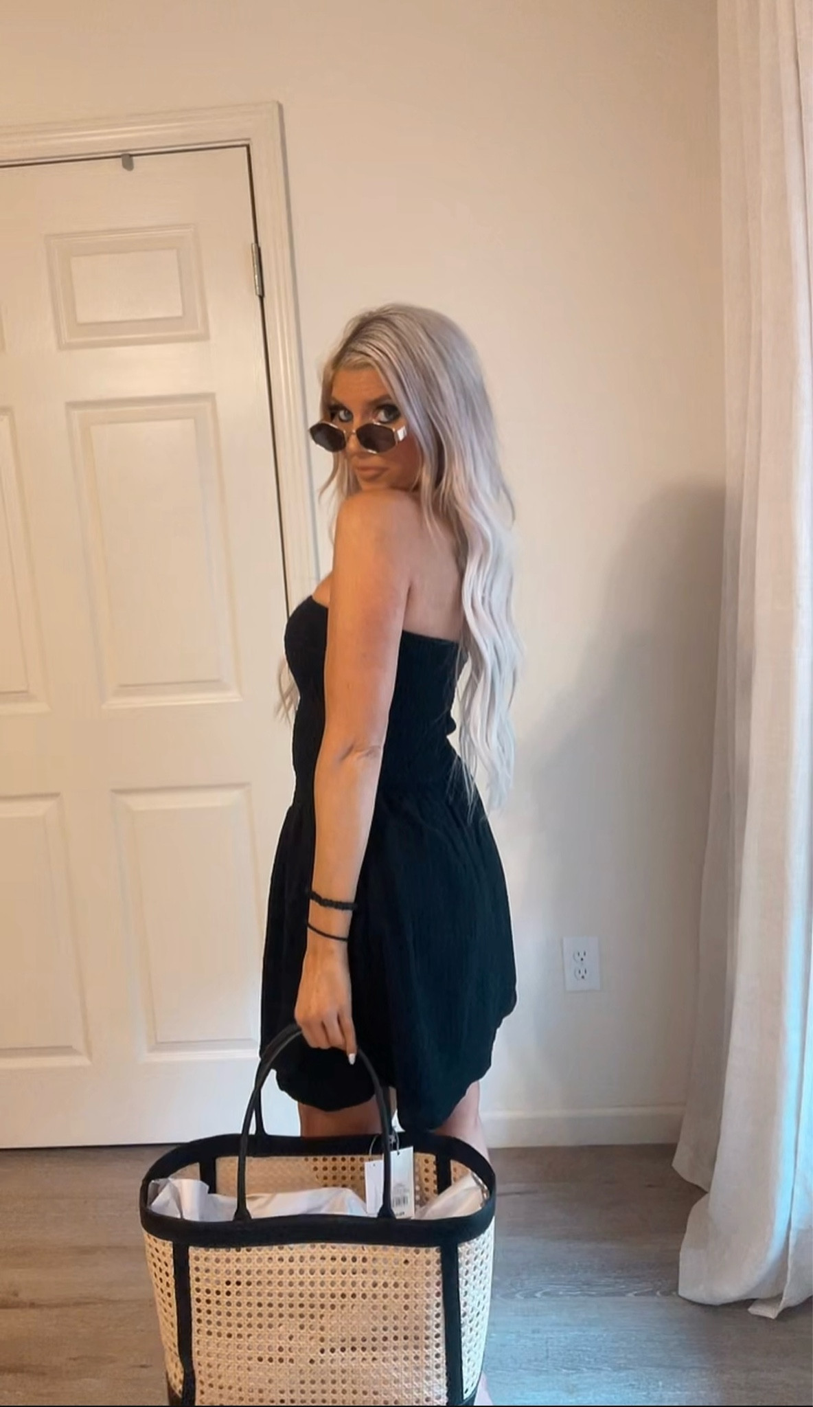target finds on sale / beach bag / rattan bag / neutral summer fit / little black dress 
sunnies are house of harlow linked similar ones 🖤

#LTKSeasonal #LTKSaleAlert #LTKTravel
