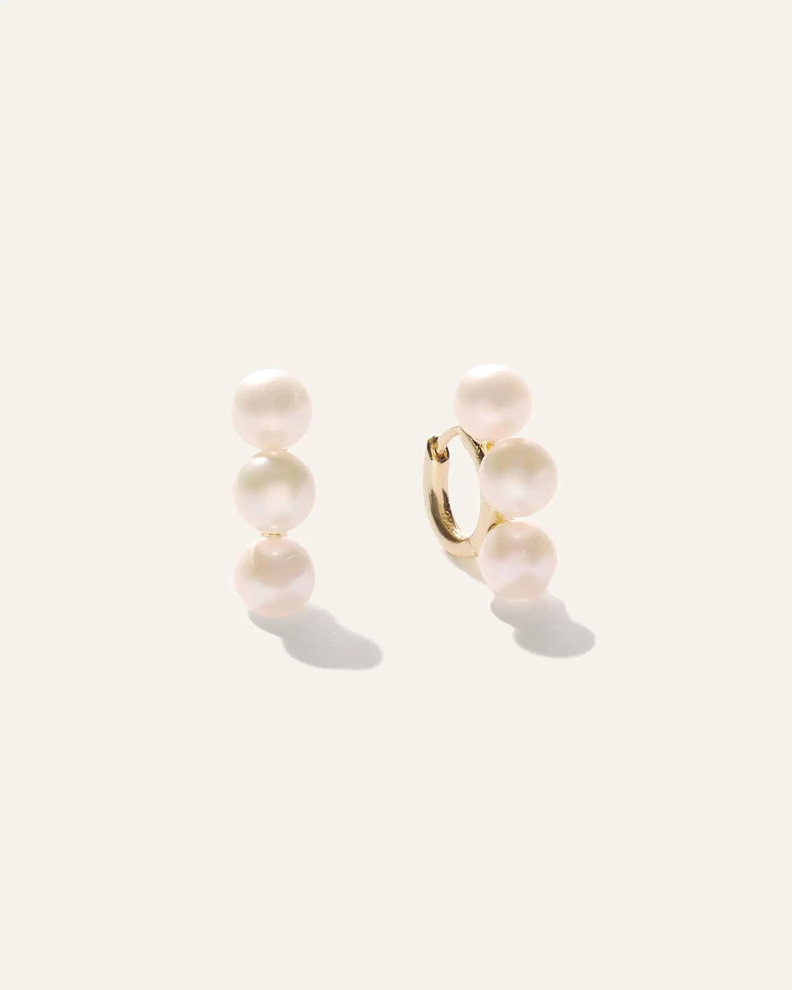 Triple Freshwater Pearl Hoops | Quince