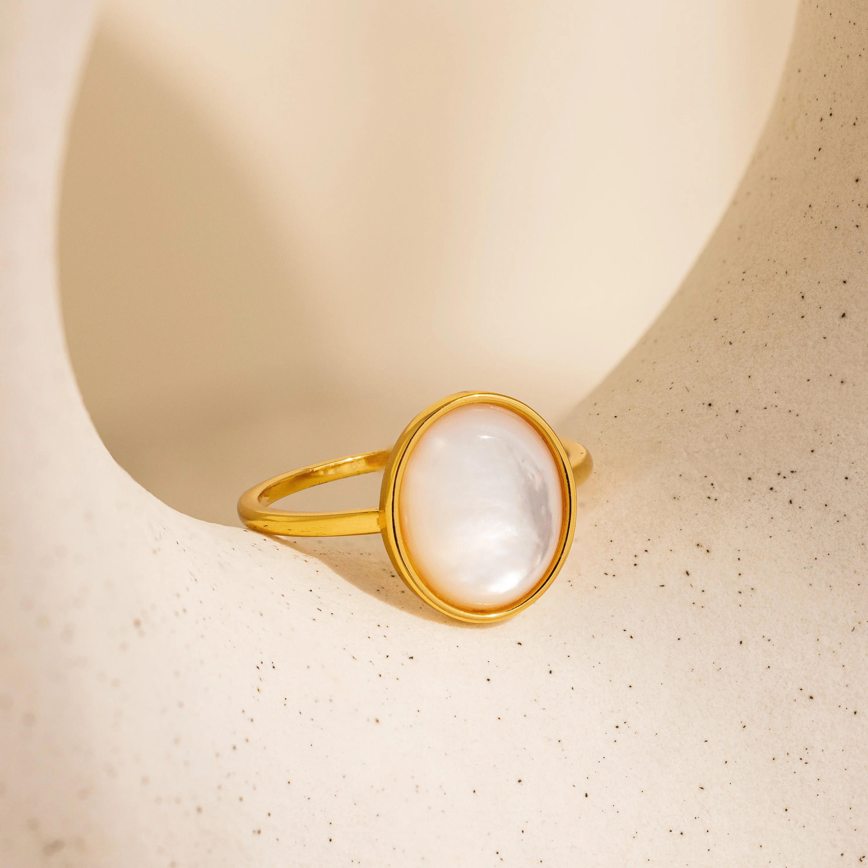 Mother of Pearl Signet Ring | Caitlyn Minimalist