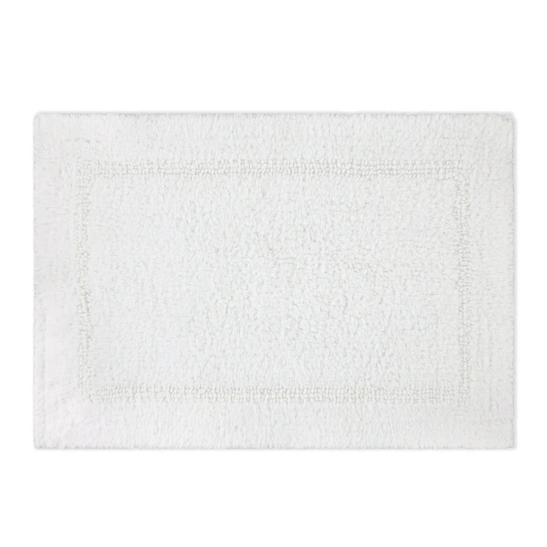 Better Homes & Gardens Bath Rug Cotton Reversible Washable, 17" x 24", Arctic White | Walmart (US)
