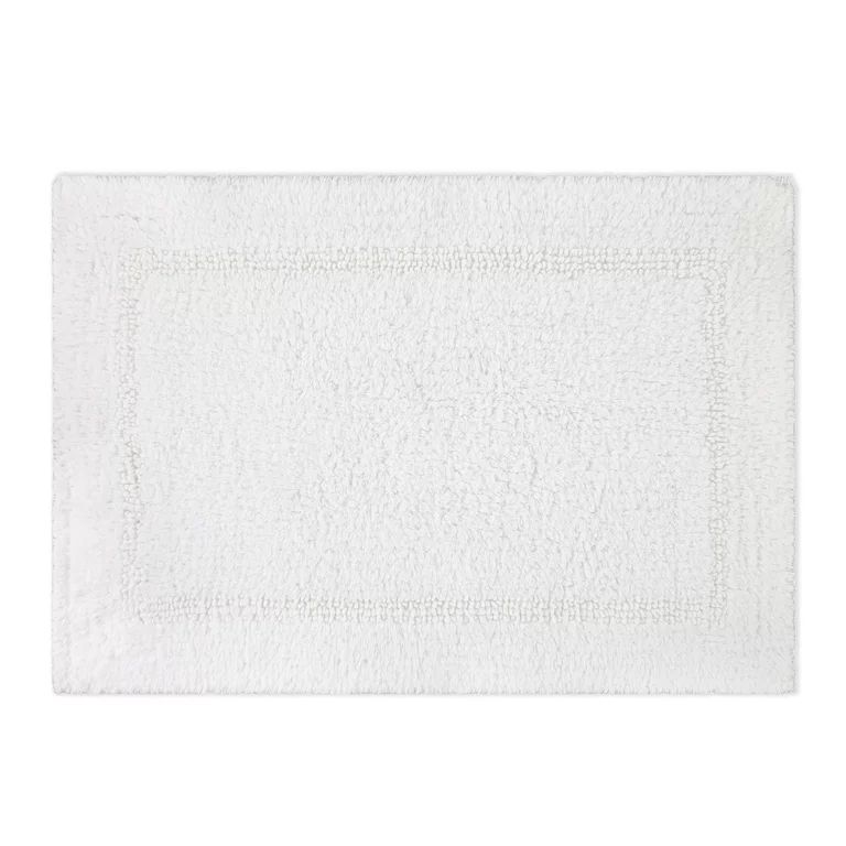 Better Homes & Gardens Bath Rug Cotton Reversible Washable, 17" x 24", Arctic White | Walmart (US)