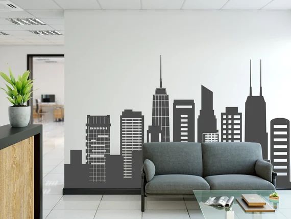 Chicago Skyline Wall Decal  Chicago City Cityscape Silhouette | Etsy | Etsy (US)