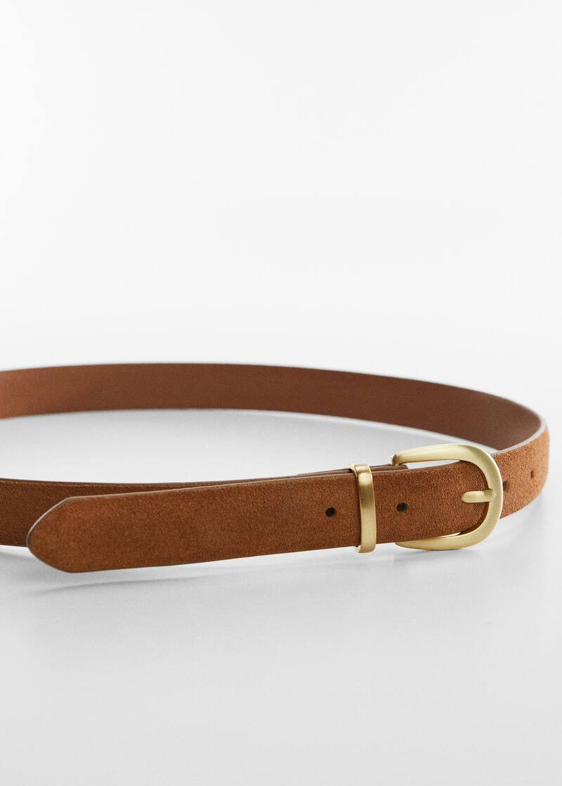 Buckle leather belt -  Women | Mango United Kingdom | MANGO (UK)