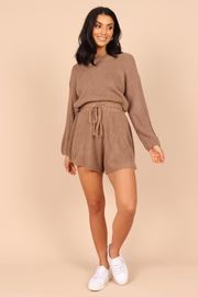 Sloane Sweater Romper - Mocha | Petal & Pup (US)