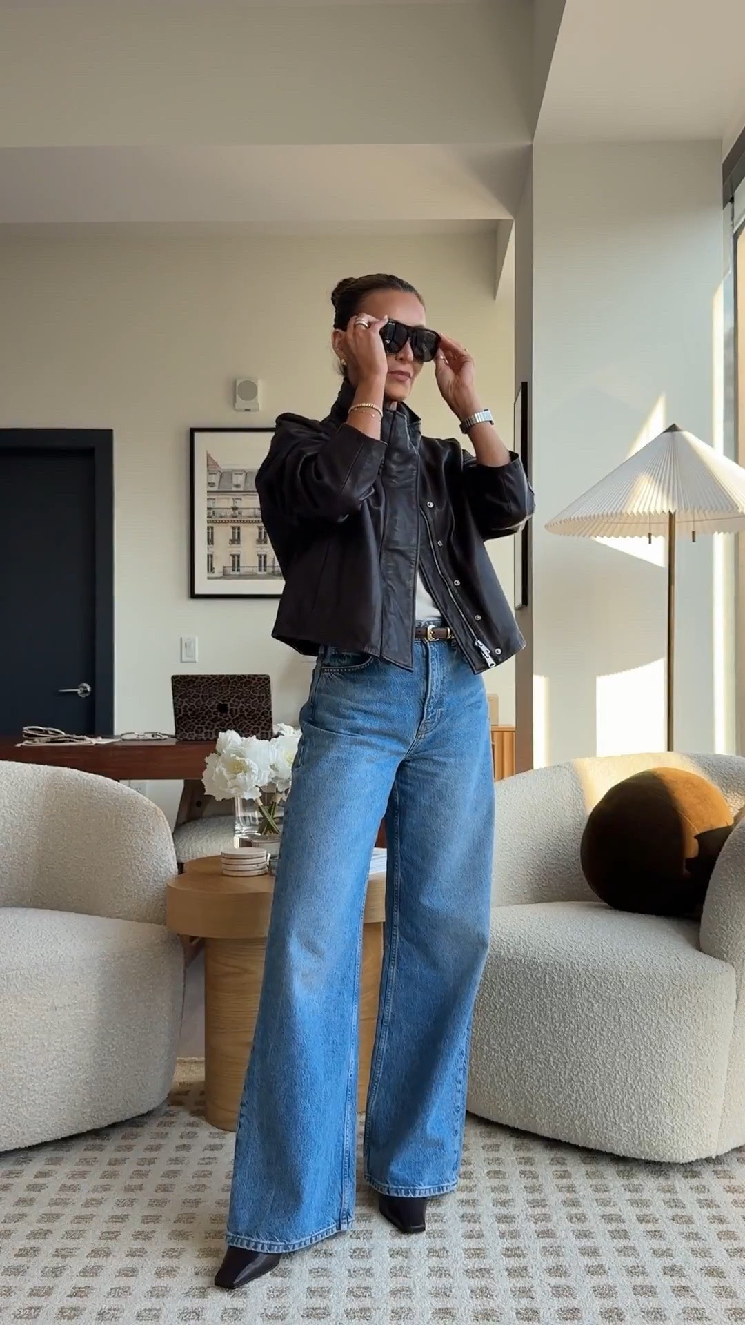 KSD shorties: Transitional Outfits 🍂✨ comment FALL for links! 

One of my favorite jeans to this day, fits tts, linked a few burgundy leather jackets I’m loving lately!

#LTKootd #LTKstorytime #LTKSeasonal