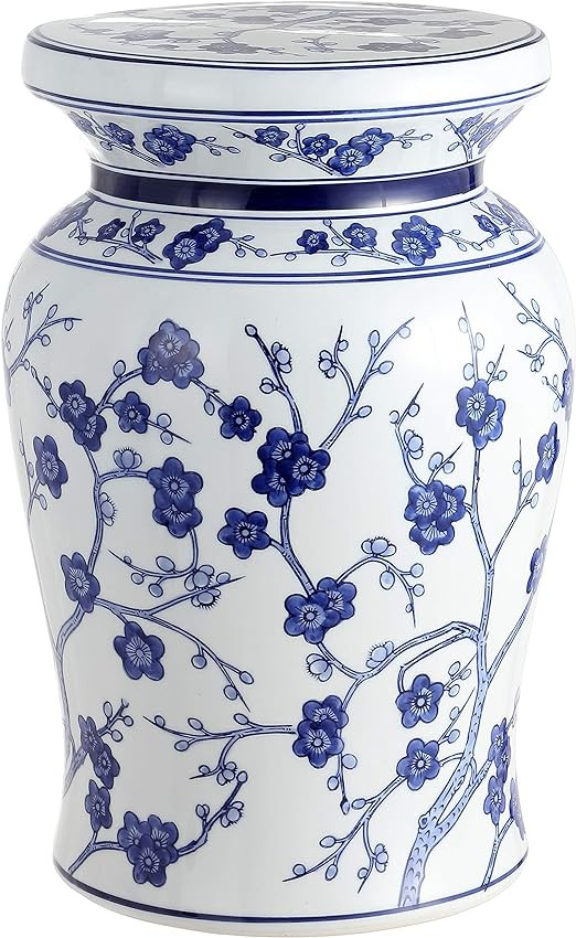 JONATHAN Y TBL1016A Cherry Blossom 17.7" Ceramic Garden Stool, Coastal, Contemporary, Transitiona... | Amazon (US)