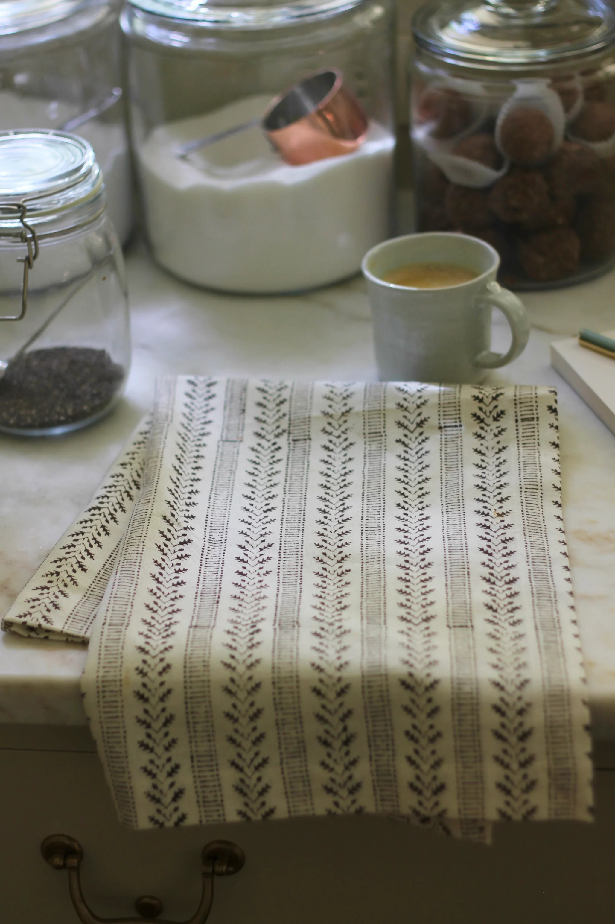 Oak Leaf Ticking Stripe Tea Towels | JSH Home Essentials