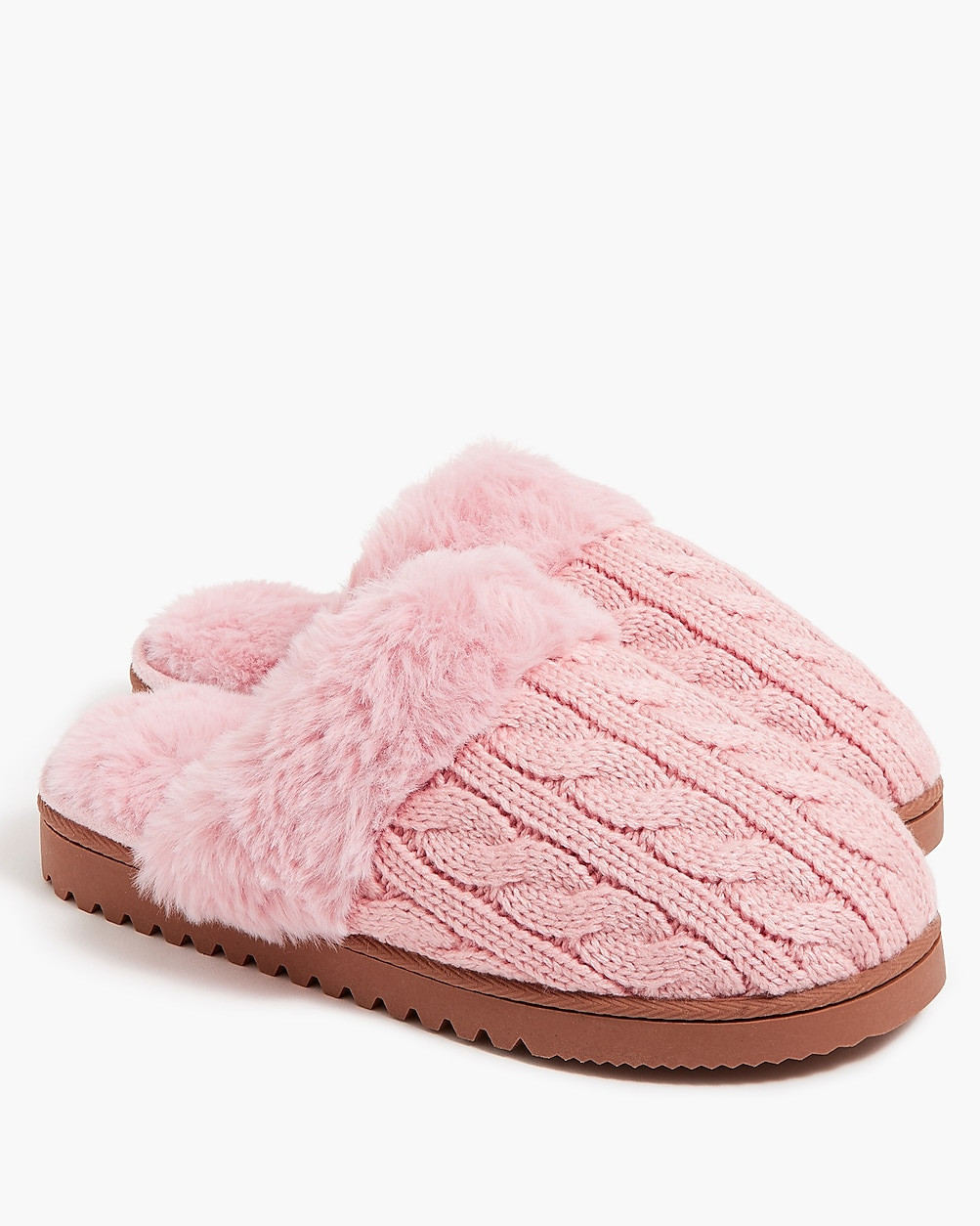 Cable-knit scuff slippers | J.Crew Factory