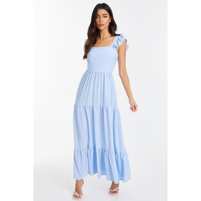 Textured Jersey Tiered Maxi Dress : Textured Jersey Tiered Maxi DressBlue10 | Target