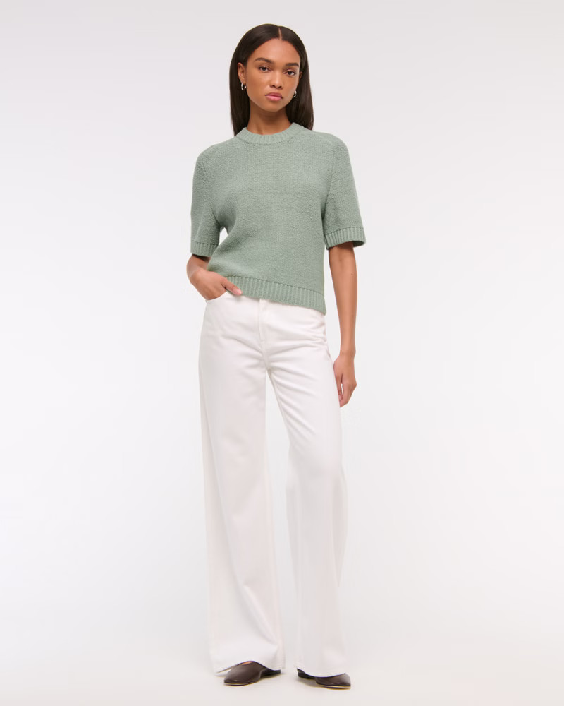 The A&F Madeline Textural Crew Sweater Tee | Abercrombie & Fitch (US)