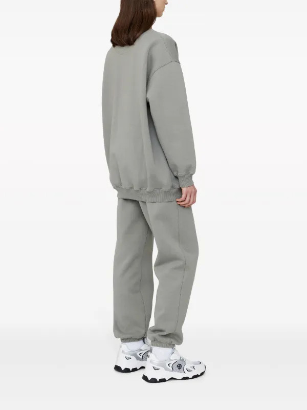 ANINE BING Tyler logo-patch Jersey Sweatshirt - Farfetch | Farfetch Global