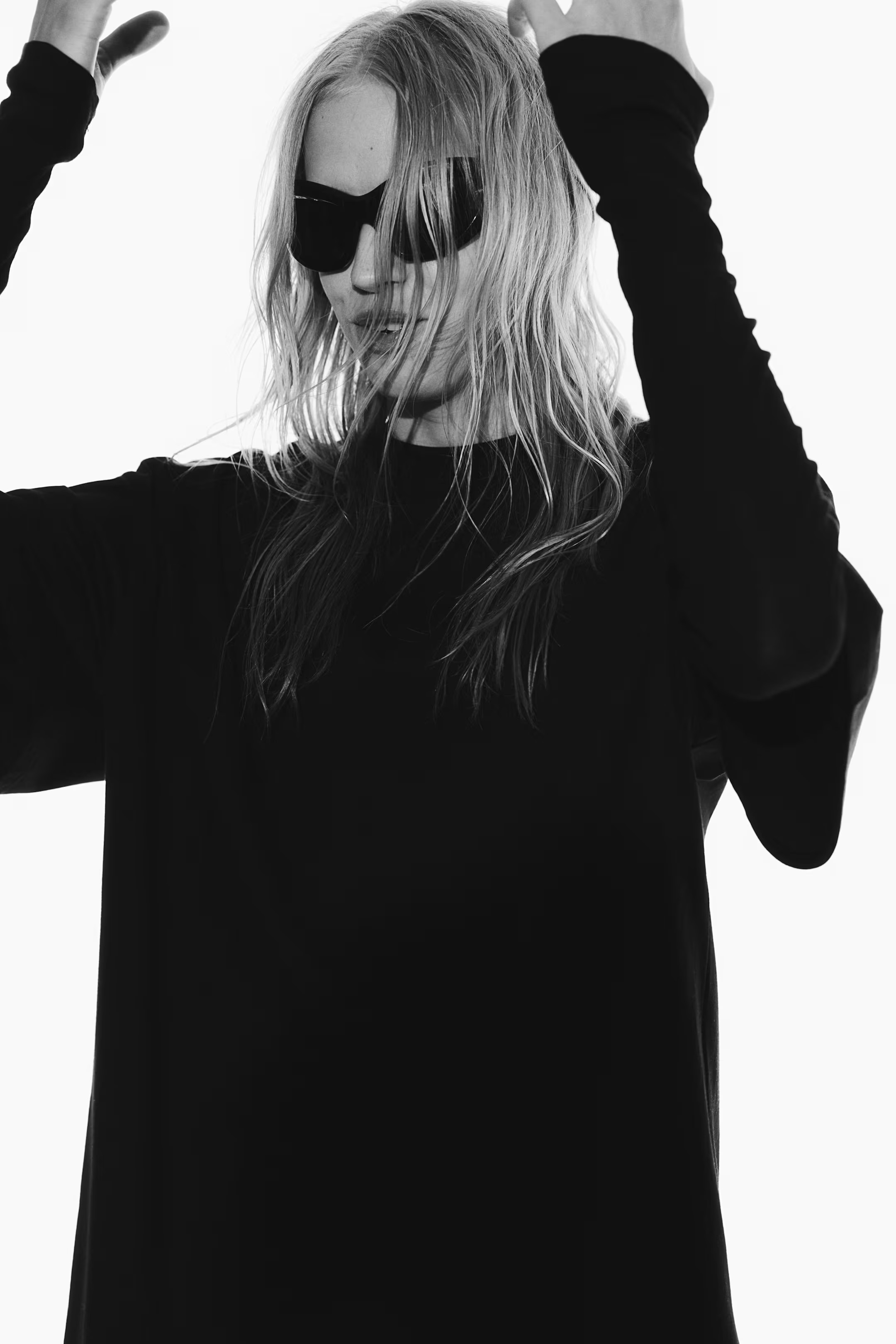 Oversized T-shirt Dress - Round Neck - Short sleeve - Light gray melange - Ladies | H&M US | H&M (US + CA)